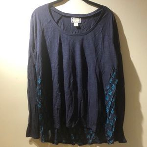 Lucky Brand Long Sleeve Top with Printed Back